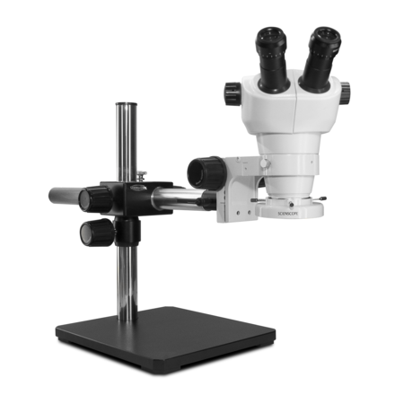 SCIENSCOPE NZ Stereo Zoom Microscope With Compact LED Light On Single Arm Stand NZ-PK5S-E1